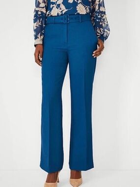 NWOT Ann Taylor Deep Teal Belted Boot Trousers size 12P